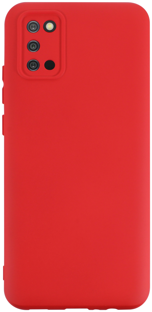 Samsung Galaxy A02s (SM-A025) szilikon tok kameravédővel matt piros