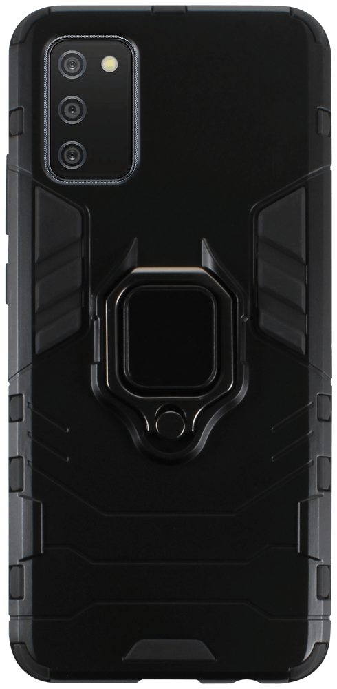 Samsung Galaxy A02s (SM-A025) ütésálló tok légpárnás sarkas, hibrid Ring Armor fekete