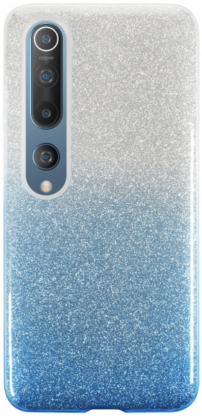 Xiaomi Mi 10 5G szilikon tok csillogó hátlap kék/ezüst