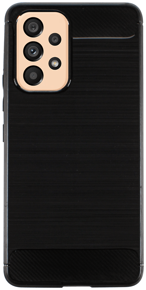 Samsung Galaxy A53 5G (SM-A5360) ütésálló szilikon tok szálcsiszolt-karbon minta légpárnás sarok fekete