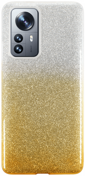 Xiaomi 12 Pro szilikon tok csillogó hátlap arany/ezüst