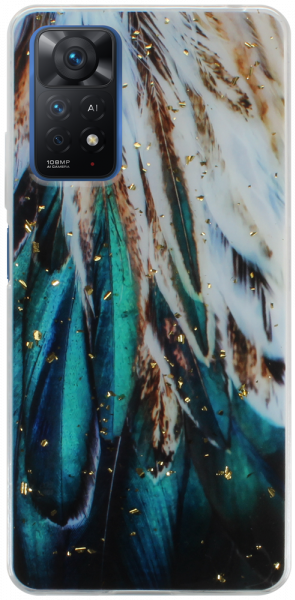 Xiaomi Redmi Note 11 Pro 5G kemény hátlap Gold Glam Feathers