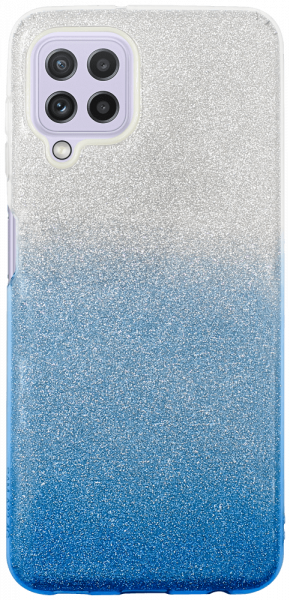 Samsung Galaxy M32 (SM-M325F) szilikon tok csillogó hátlap kék/ezüst
