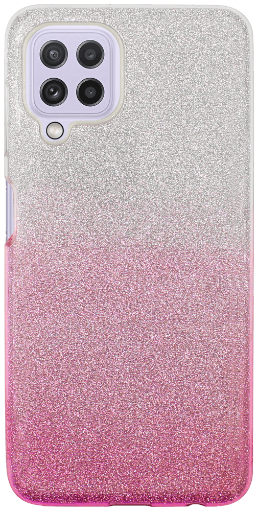 Samsung Galaxy M32 (SM-M325F) szilikon tok csillogó hátlap rózsaszín/ezüst