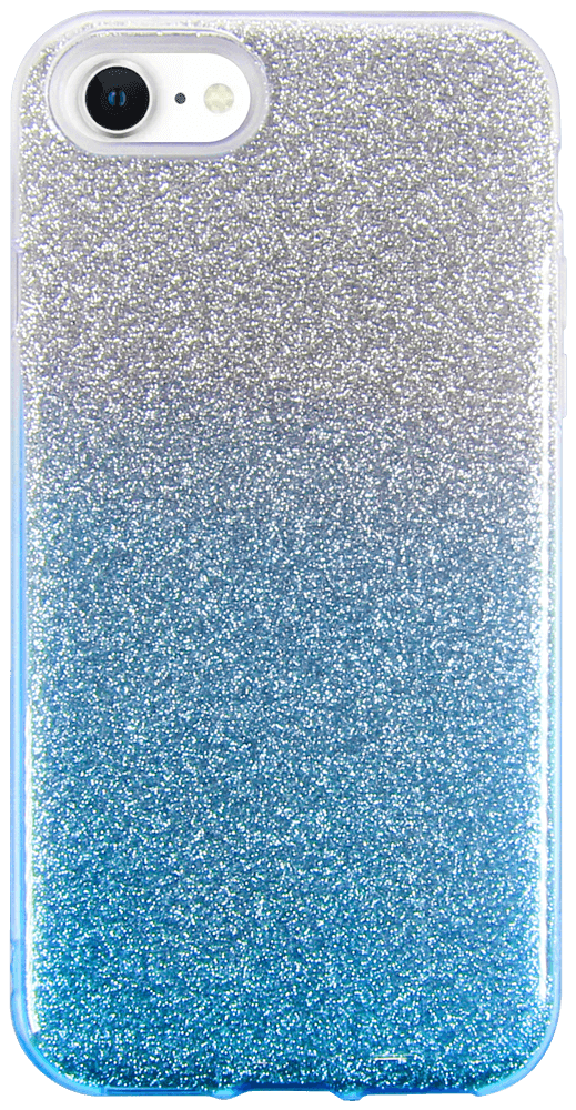 Apple iPhone SE (2020) szilikon tok csillogó hátlap kék/ezüst