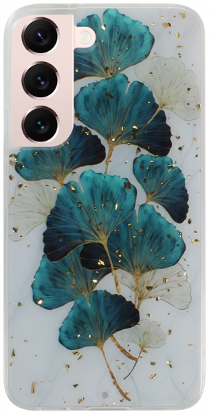 Samsung Galaxy S22 5G (SM-S901B) kemény hátlap Gold Glam Leaves