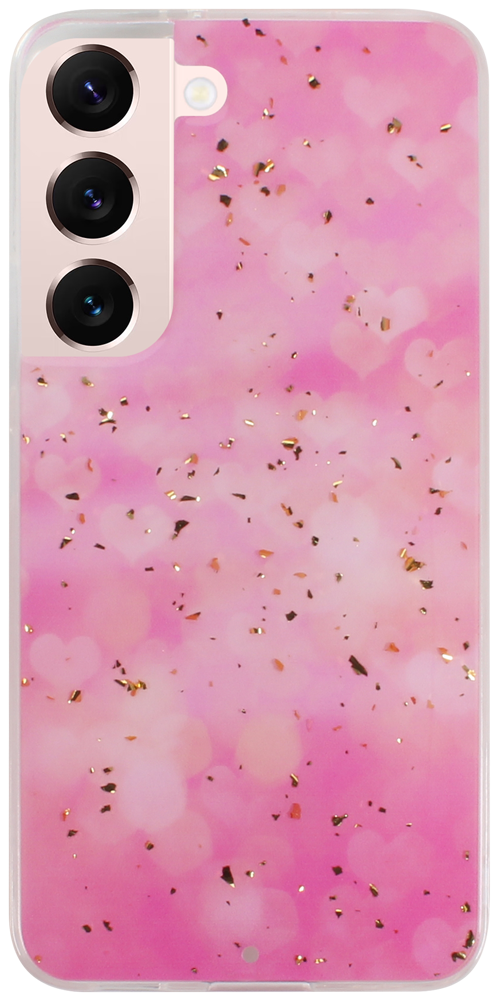 Samsung Galaxy S22 5G (SM-S901B) kemény hátlap Gold Glam Pink