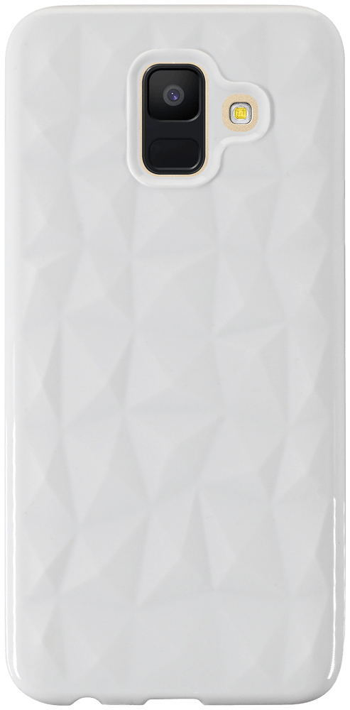 Samsung Galaxy A6 2018 (A600) szilikon tok 3D gyémántmintás fehér