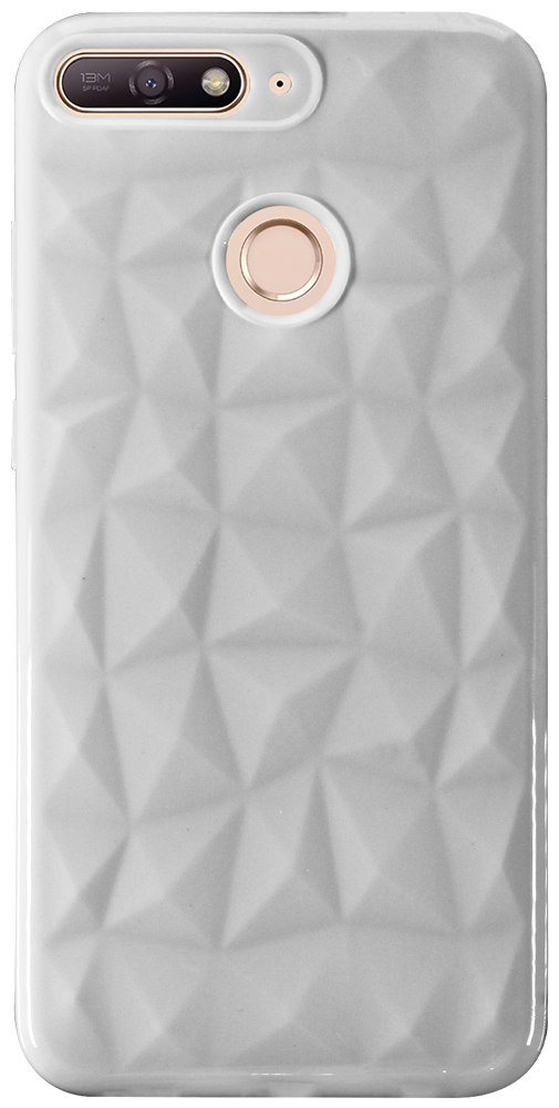 Huawei Honor 7A szilikon tok 3D gyémántmintás fehér