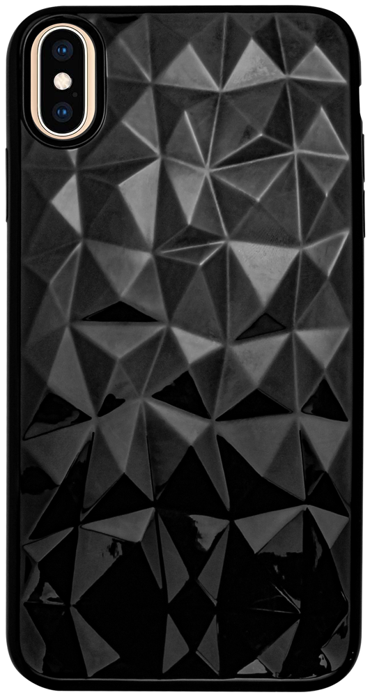 Apple iPhone XS Max szilikon tok 3D gyémántmintás fekete