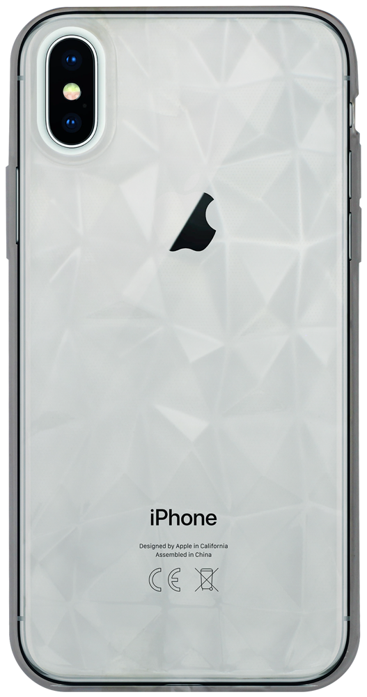 Apple iPhone XS szilikon tok 3D gyémántmintás átlátszó