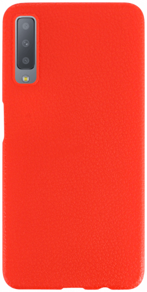 Samsung Galaxy A7 2018 (SM-A750F) szilikon tok bőrhatású piros