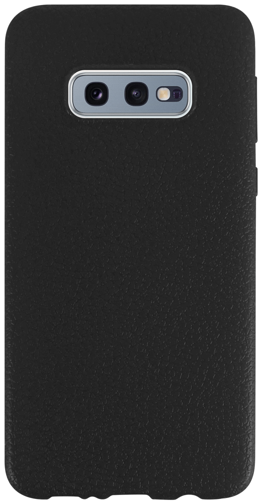 Samsung Galaxy S10e (SM-G970) szilikon tok bőrhatású fekete