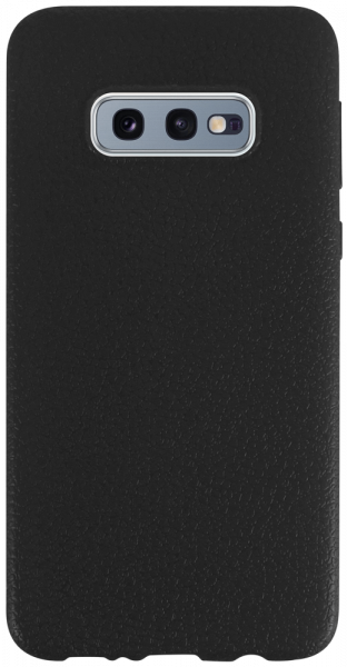 Samsung Galaxy S10e (SM-G970) szilikon tok bőrhatású fekete