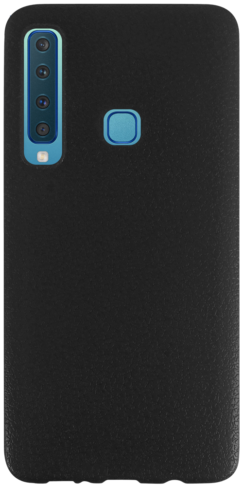 Samsung Galaxy A9 2018 (SM-A920) szilikon tok bőrhatású fekete