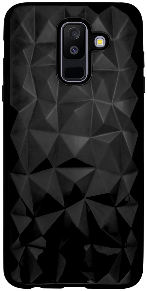 Samsung Galaxy A6 Plus 2018 Dual (A605) szilikon tok 3D gyémántmintás fekete