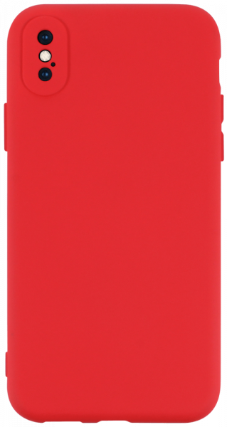 Apple iPhone XS szilikon tok kameravédővel matt piros