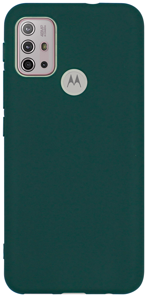 Motorola Moto G30 szilikon tok matt sötétzöld