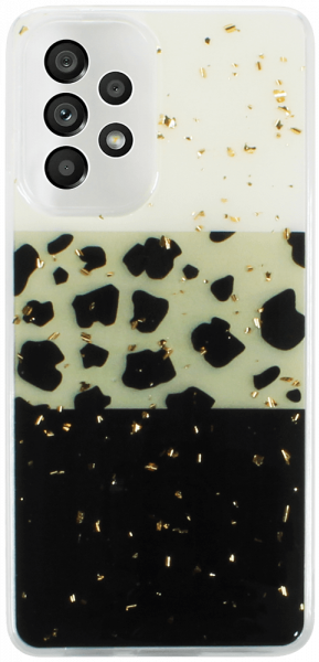 Samsung Galaxy A53 5G (SM-A5360) kemény hátlap kameravédővel Gold Glam Leopard