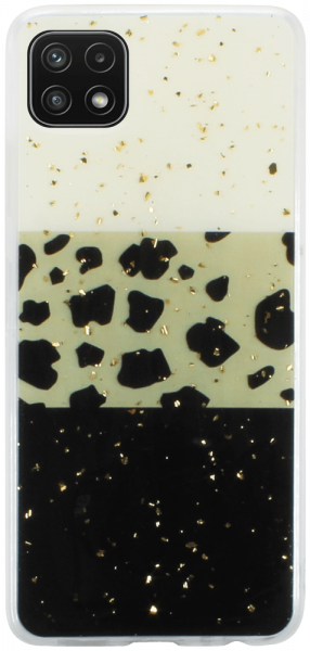 Samsung Galaxy A22 5G (SM-A226B) kemény hátlap Gold Glam Leopard