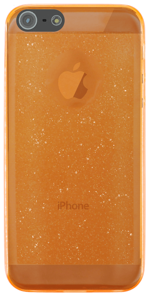 Apple iPhone 5 szilikon tok csillogó narancssárga