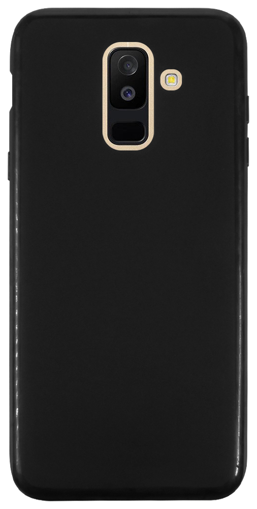 Samsung Galaxy A6 Plus 2018 (A605) szilikon tok matt-fényes keret fekete