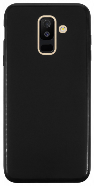 Samsung Galaxy A6 Plus 2018 Dual (A605) szilikon tok matt-fényes keret fekete