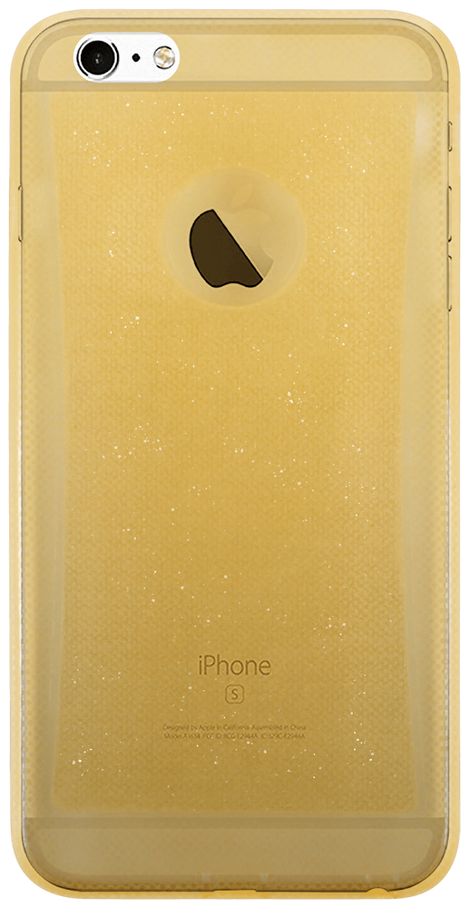 Apple iPhone 6S Plus szilikon tok csillogó halvány narancssárga