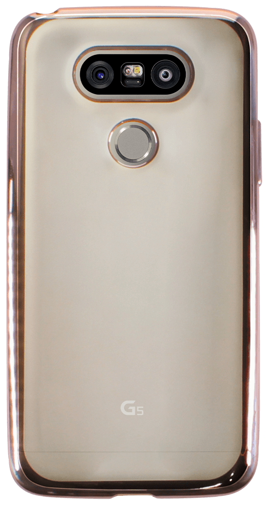 LG G5 SE (H840) szilikon tok rozéarany keret átlátszó