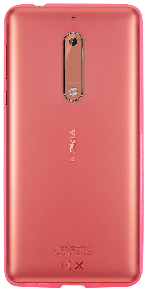 Nokia 5 szilikon tok matt-fényes keret rózsaszín