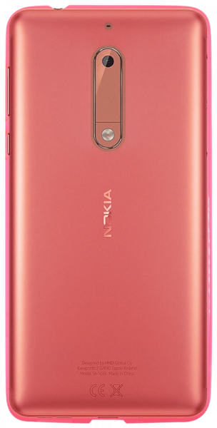 Nokia 5 szilikon tok matt-fényes keret rózsaszín