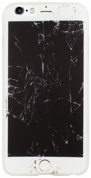 Apple iPhone 6 Plus kemény hátlap törött kijelző minta fehér