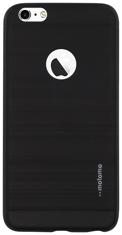 Apple iPhone 6S Plus kemény hátlap logó kihagyós szálcsiszolt mintás fekete