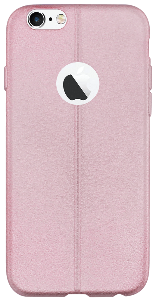 Apple iPhone 6 szilikon tok logó kihagyós bőrhatású rózsaszín