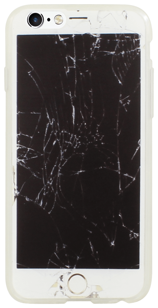 Apple iPhone 6S kemény hátlap törött kijelző minta fehér