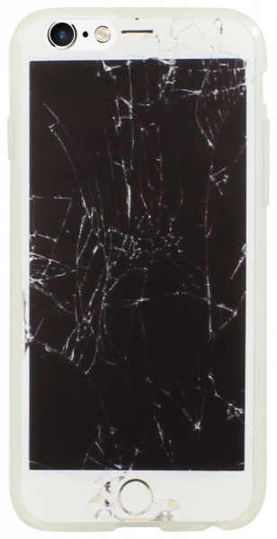 Apple iPhone 6S kemény hátlap törött kijelző minta fehér