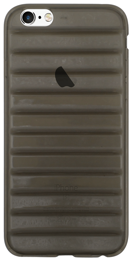 Apple iPhone 6 szilikon tok vízszintes barázdákkal füstszínű