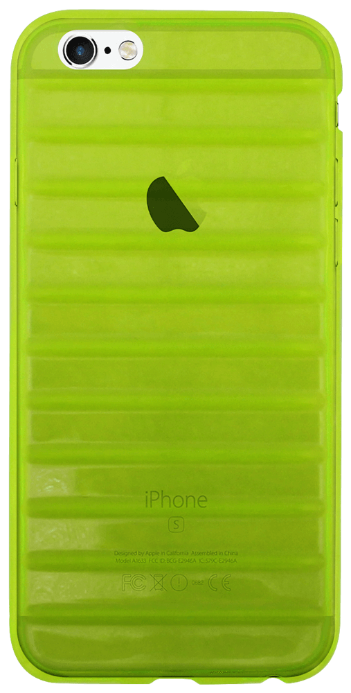 Apple iPhone 6S szilikon tok vízszintes barázdákkal átlátszó zöld