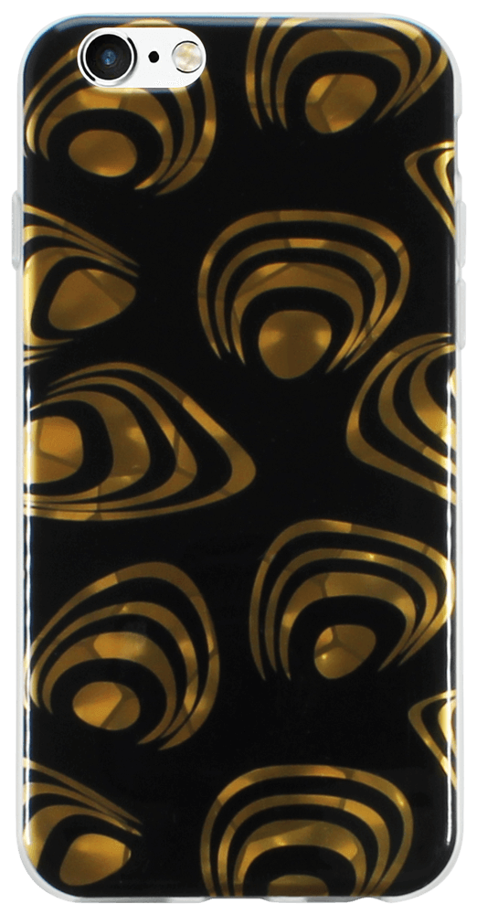 Apple iPhone 6S szilikon tok arany mintás fekete
