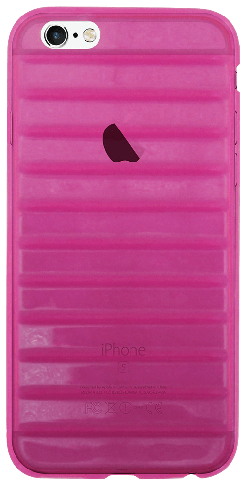 Apple iPhone 6 szilikon tok vízszintes barázdákkal rózsaszín