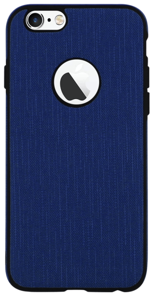 Apple iPhone 6 kemény hátlap logó kihagyós szövetminta sötétkék