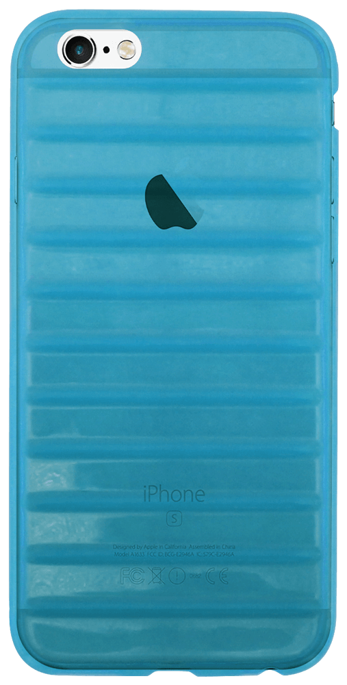 Apple iPhone 6S szilikon tok vízszintes barázdákkal világoskék