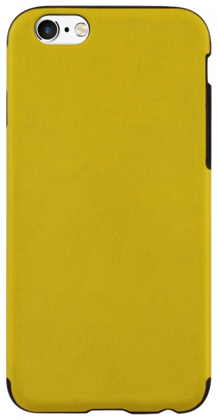 Apple iPhone 6S szilikon tok bőrhatású sárga