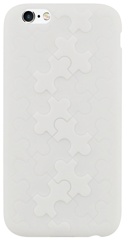 Apple iPhone 6 szilikon tok 3D puzzle mintás fehér