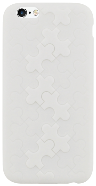 Apple iPhone 6 szilikon tok 3D puzzle mintás fehér