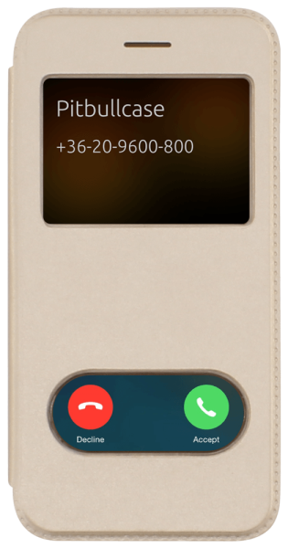 Apple iPhone 6 oldalra nyíló flipes bőrtok S-View Cover arany