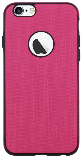 Apple iPhone 6S szilikon tok logó kihagyós szövetminta rózsaszín