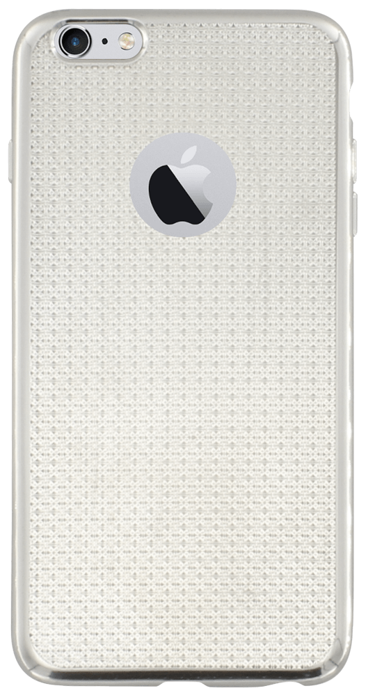 Apple iPhone 6S Plus szilikon tok logónál átlátszó ezüst színű kerettel átlátszó