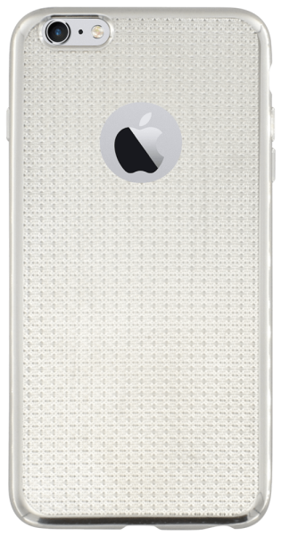 Apple iPhone 6S Plus szilikon tok logónál átlátszó ezüst színű kerettel átlátszó