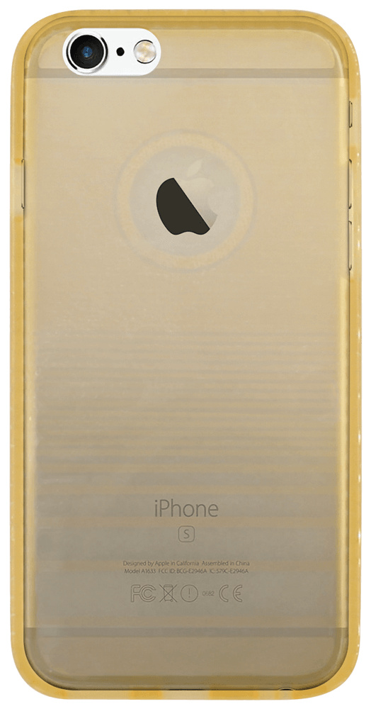 Apple iPhone 6S Plus szilikon tok logónál átlátszó sárga